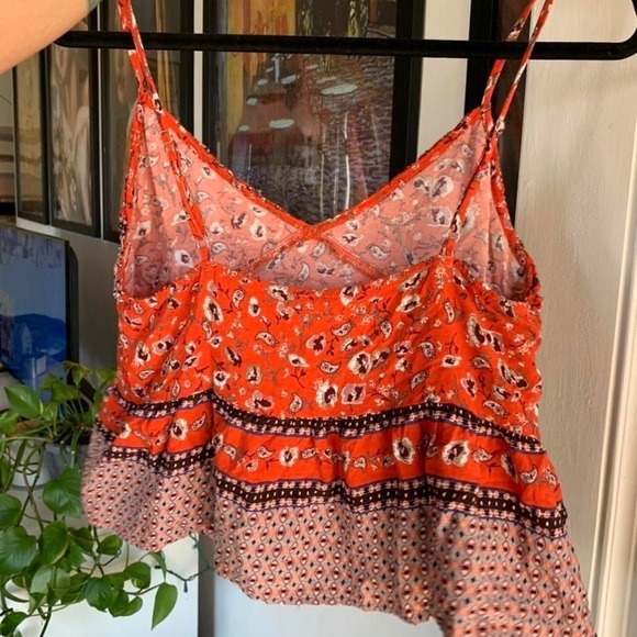 - En Creme boho tank size small. Orange spring summer light Anthropologie - Picture 2 of 4